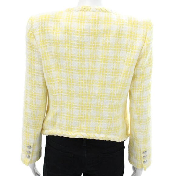 EUC Veronica Beard Bryne Yellow Tweed Open-Front Jacket Blazer 8 - Picture 7 of 11